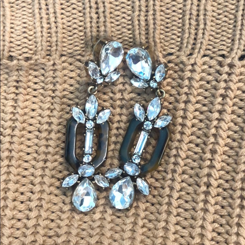 J.Crew Tortoise Shell Deco Statement Earrings